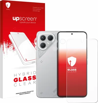 Produktbild von upscreen Schutzglas für Tecno Pova 7 Pro (Display+Kamera) Schutzfolie Panzer Folie Glas Display Schutz klar