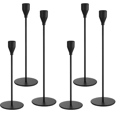Metall-Kerzenhalter 6er-Set, 33/28/23 cm, schwarz
