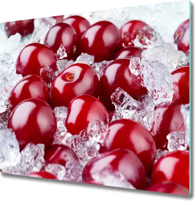 Produktbild von Glas Herdabdeckplatte 60x52 cm Spritzschutz Glasabdeckplatte Schneidebrett Eis Kirsche