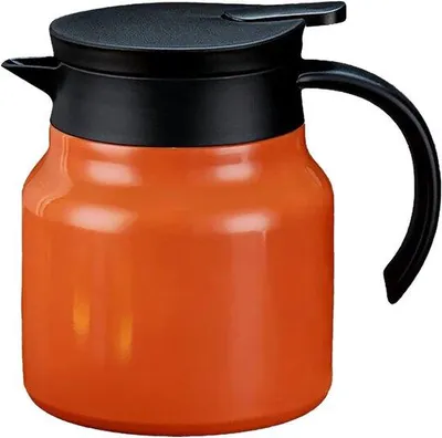 Image de Pot isotherme 34 oz/1 L en acier inoxydable avec infuseur à thé amovible (orange)