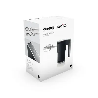 Produktbild von Gorenje M400ORAB Handmixer, Handmixer, Schwarz, Schlagen, Mixen, Tasten, 400 W, Edelstahl