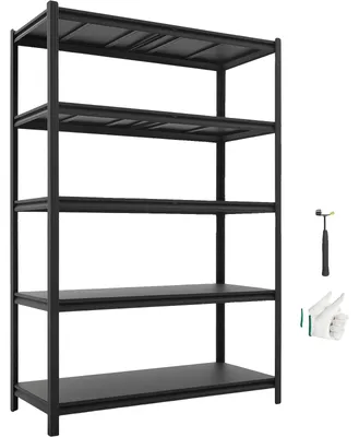 Produktbild von VEVOR Lagerregale, 2000 lbs, 5-stufige Garage-Lagerregale, 18" T x 32" B x 72" H verstellbare Metallregale für Garage Regal, ideal für Küche, Lagerhaus, Keller, Schwarz