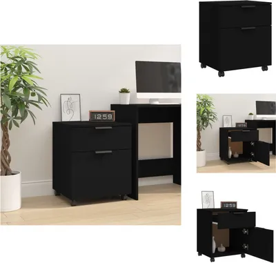 Obrázek produktu pro vidaXL Mobilní kartotéka s kolečky černá 45x38x54 cm - Kartotéky