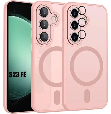 Image de Coque pour Samsung Galaxy S23 FE, avec Anneau Magnétique et Vitre Caméra - Rose
