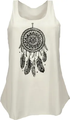 Produktbild von Retro Art Tanktop mit Ethnodruck - Traumfänger / Creme, Damen, Weiß, Polyester, Tops & T-Shirts