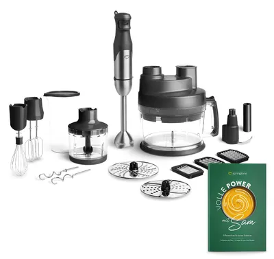 Stabmixer-Set 800 W, Pürierstab, Zerkleinerer, Rührhaken, Küchenmaschine