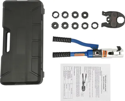Obrázek produktu pro Hydraulické potrubní kleště - lisovací nástroj 10T - pro lisování trubek s V/M profilem o průměru 12–28 mm - ruční hydraulické kleště pro instalace