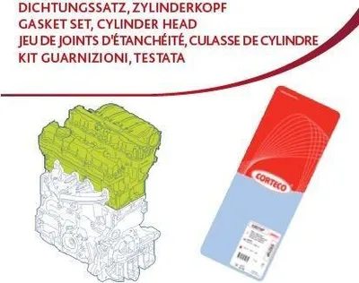 Produktbild von CORTECO 418247P Zylinderkopf Dichtungssatz für VW GOLF III (1H1) Golf IV Cabrio (1E) Golf III Cabrio (1E7) PASSAT Variant (3A5, 35I) GOLF III Variant