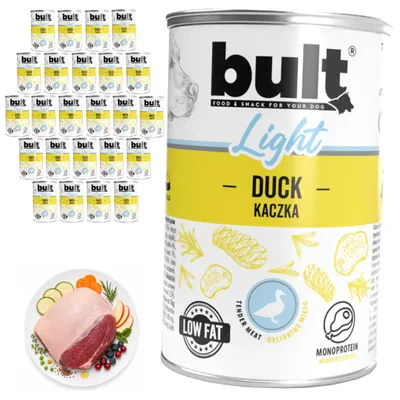 Produktbild von BULT | Hundefutter Ente - Nassfutter Set 4x400g Dose - Hundefutter Light fur Hund