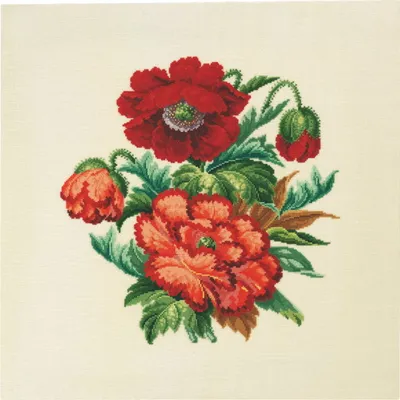 Produktbild von Auslaufmodell Permin Kreuzstich Stickpackung "Valmuer", Zählmuster, 36x36cm, 70-7068