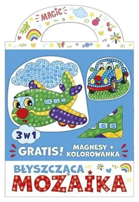 Imagen del producto de Mozaika brillante 3 en 1: avión y coche con libro para colorear