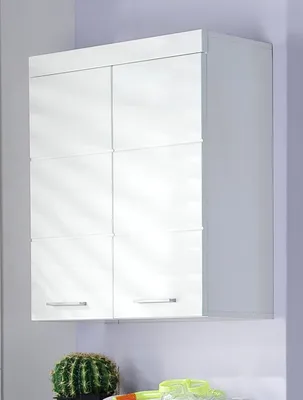 Produktbild von trendteam Koupelnová nástěnná skříňka Amanda White Melamin/Bílý vysoký lesk Hluboká zásuvka 73 x 77 x 23 cm