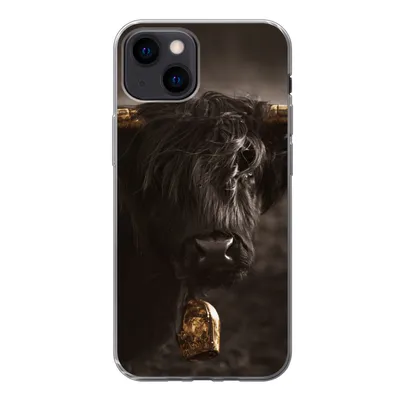 Produktbild von MuchoWow® Handyhülle Schutzhülle Hülle für iPhone 13 mini Schottischer Highlander - Fell - Schwarz Silikon Softcase Handy Hülle - Softcase