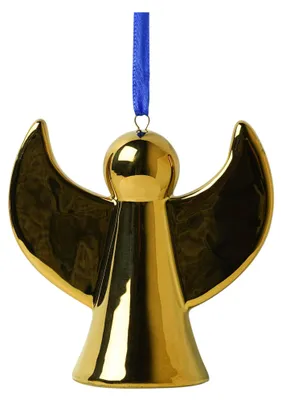 Productafbeelding van Heinen Delfts Blauw – Kerstornament: Engel, goud