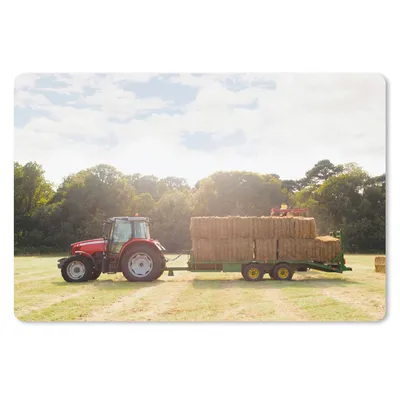 Produktbild von MuchoWow® Schreibtischunterlage Traktor - Anhänger - Heu 60x40 cm - XXL Mauspad - Großes Mauspad