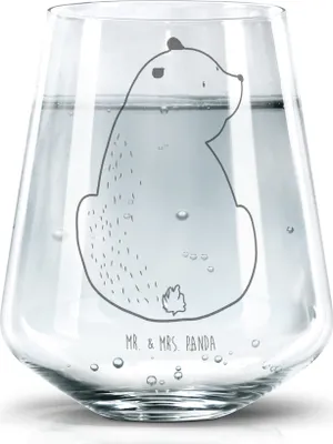 Produktbild von Mr. & Mrs. Panda Tumbler Glas Bär Schulterblick - Transparent - Geschenk, Teddy, Bären, Motivation, Trinkgefäß, Wasserglas, Dekoglas, Trinkglas, Weltansicht, Weisheit