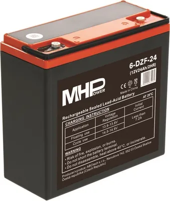 Produktbild von MHPower 6-DZF-24 Trakční gelová baterie 12V/24Ah, Terminál D2 - M5, Deep Cycle