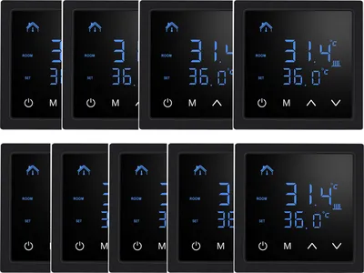 Produktbild von 9X Smart Thermostat 16A Raumthermostat elektrische Heizungssteuerung Fußbodenheizung, mit LED-Touchscreen, für zu Hause Büros Einkaufszentren Hotels