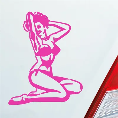 Produktbild von Auto Aufkleber Pin up Girl Sexy Girl Tuning Vintage Retro 12x10 cm Pink Sticker Heckscheibenaufkleber