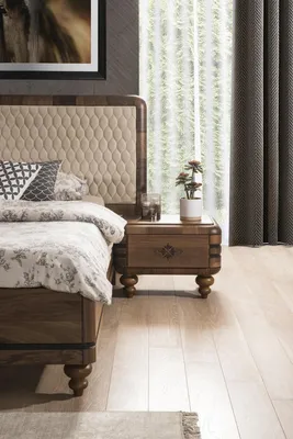 Produktbild von Schlafzimmer Möbel Luxus Designer Bett 2x Nachttischer Doppelbett 3tlg