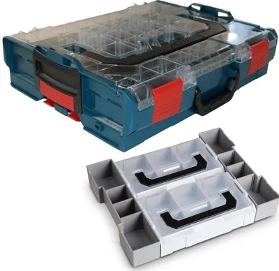 Produktbild von Sortimo Systemkoffer L-Boxx 102 Ozeanblau, transparenter Deckel + Mini L-Boxxen