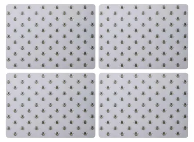 Image de Lot de 4 sets de table, sets de table Abeilles blanc jaune noir liège 40x29cm Creative Tops