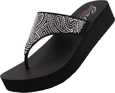 Produktbild von Skechers Vinyasa Paisley Wave Damen Zehentrenner Schwarz