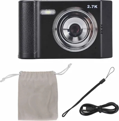 Obrázek produktu pro Digitální fotoaparát 48MP 2,7K HD 8x zoom Kompaktní 2,8palcový IPS displej Automatické ostření proti otřesům Kapesní pro selfie na cestách Fotografování Život Černá
