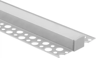 Immagine prodotto di Profilo in alluminio da incasso per LED per pannelli in cartongesso, 1 m, con diffusore opaco e tappi Ecolight