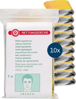 Produktbild von Dönges Rettungsdecke gold/silber (Wärmedecke Rettungsfolie) (Pack à 10 Stück)