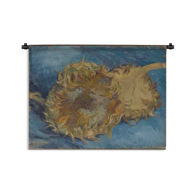 Produktbild von MuchoWow® Wandteppich Wandbehang Sonnenblumen - Vincent van Gogh 90x67.5 cm Tapisserie Dekoration Wandtuch - Fototeppich - Wand-Skulpturen