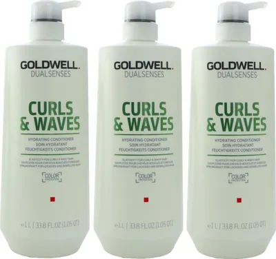 Produktbild von Goldwell Dualsenses Curls & Waves Hydrating 3 x 1000 ml Conditioner Set