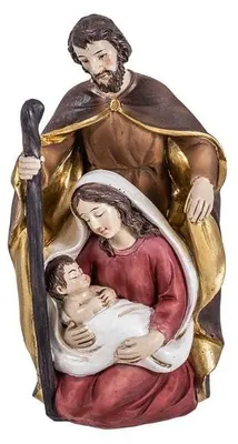Maria-mit-Kind-Figur, Kunstharz, handbemalt, 13 cm