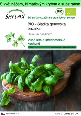 Obrázek produktu pro SAFLAX Garden to go - BIO - Sladká genovská bazalka - Ocimum basilicum - 800 Semena - S květináčem, klimatickou poklicí a pěstebním substrátem