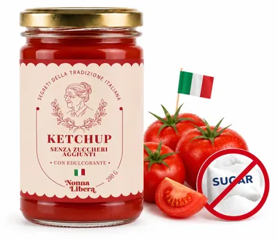 Produktbild von Zuckerfreier Tomatenketchup „Ketchup senza zuccheri aggiunti“ 280 g – Nonna Libera