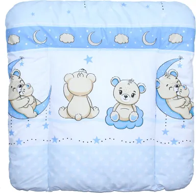 Produktbild von Baby Wickelauflage 70 x 70 cm Wickeltischauflage Auflage für Wickeltisch 31. Bärchen Blau