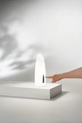 Produktbild von Tischleuchte Glas G9 28 cm Weiß Schwarz Modern Tischlampe