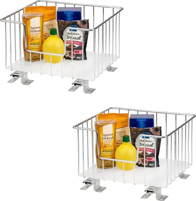 Produktbild von bremermann Korbauszug 2er Set für Oberschränke 30 cm Breite mit Einlegeboden, Chrom