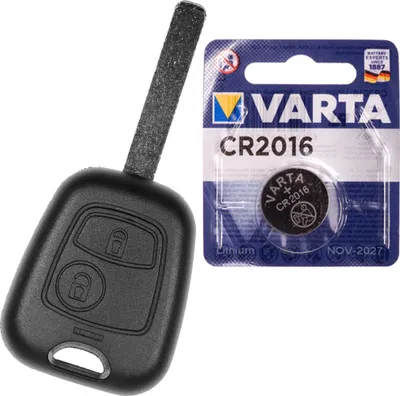 Produktbild von Autoschlüssel Funk Fernbedienung Austausch Gehäuse mit 2 Tasten + VA2 Rohling + Batterie kompatibel mit Citroen C1 I C2 C3 I Peugeot 107 Toyota Aygo III