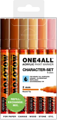 Produktbild von Molotow Acrylmarker One4All 127HS 2mm Etui Character-Set 6 Stück