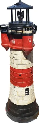 Produktbild von Leuchtturm Roter Sand mit Solar Beleuchtung Rundum Leuchtfeuer 50 cm