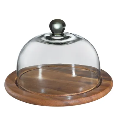 Produktbild von Zassenhaus Käseglocke mit Glasdeckel, akazie Ø 30 cm, Braun