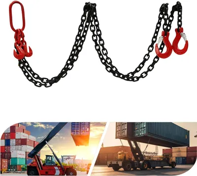 Immagine prodotto di Catena di sollevamento - Imbracatura a catena a 2 bracci - Capacità di carico 2 t (2000 kg) - Lunghezza per braccio 2 m - Acciaio legato - Nero