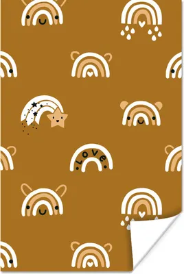 Produktbild von MuchoWow® Poster Muster - Regenbogen - Braun 120x180 cm - Kunstposter