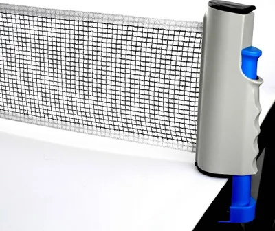 Immagine prodotto di Rete da ping pong portatile Fox TT - estensibile fino a 1,6 metri - bianca blu nera