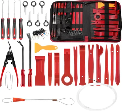 Produktbild von 39-tlg. Demontagewerkzeug-Set für Auto – Türverkleidung, Clips, Radio & Stecker in Reißverschlussetui