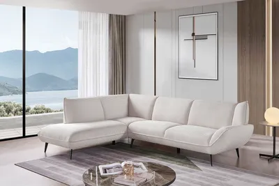 Produktbild von KAWOLA Sofa CALLA Ecksofa Cord cremeweiß Recamiere links