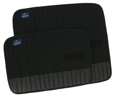 Immagine prodotto di Equitheme, coprimaterassini scintillanti per bendaggi cavalli, confezione da 4 pezzi, colore nero. Taglia unica