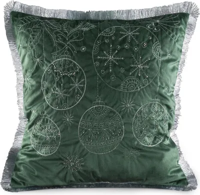 Obrázok produktu pre Eurofirany Dekoračný vankúš 118B - Elegantný vianočný štýl zelený 45x45 cm