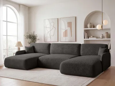 Produktbild von FurMeb24 ECKSOFA mit Schlaffunktion und bettkasten PIERRO U 357 cm × 175 cm × 88 cm Stoff Anthology 18